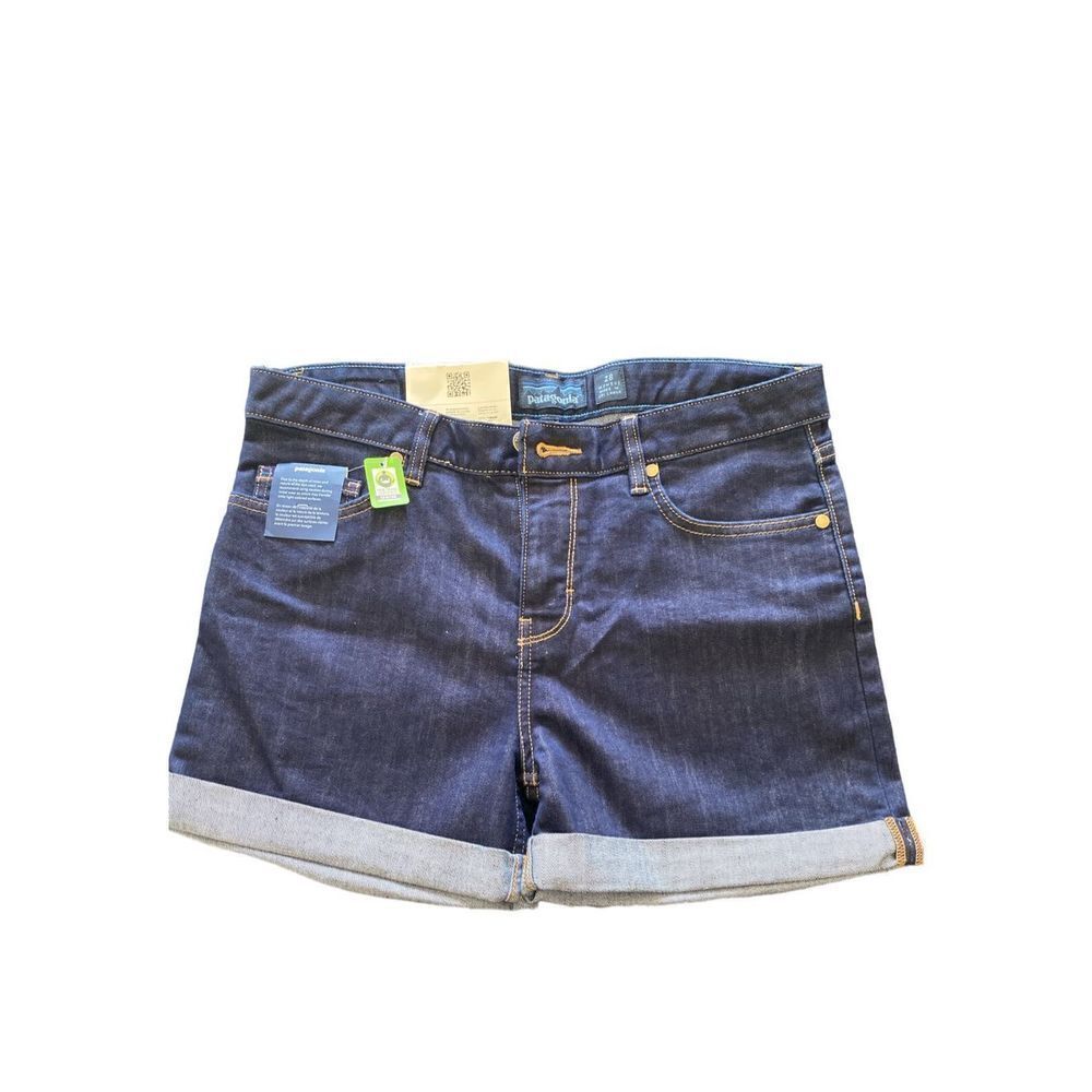 Patagonia Women's Dark Denim Relaxed Fit Low Rise Jean Shorts Blue Size 28 NWT